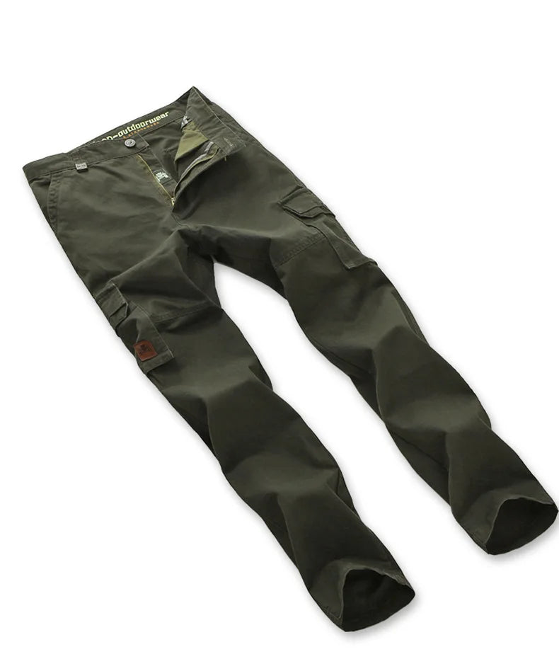 Men's Spring Cargo Pants Cotton Military Multi-pockets Joggers Baggy Pants Casual Trousers Overalls Army Pants Plus Size 44