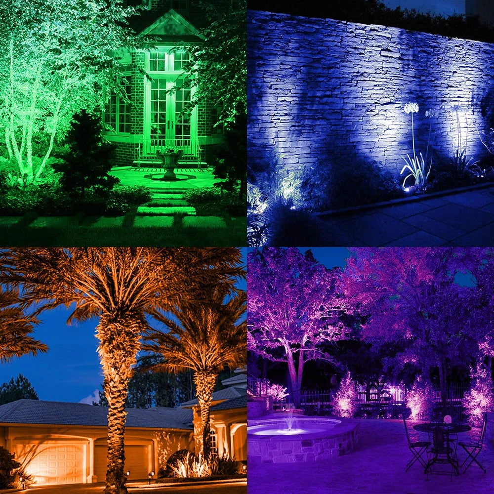 QACA LED Inground Lamps,5/10/15/30W Outdoor Landscape Lighting,Waterproof Aluminum Garden Yard Spotlight  AC/DC12V RGB/WW/CW