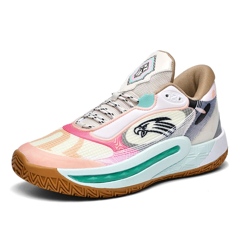 Brand Logo Customize Professional Men Eagle Design Outdoor Sports Sneakers Dark Night Glowing Mesh Women Boys Basketball Shoes