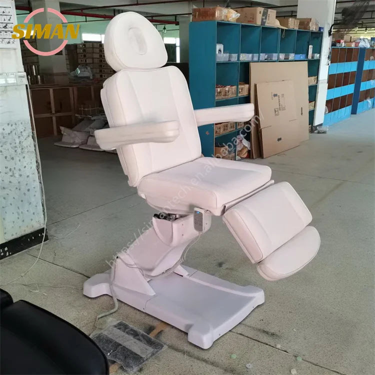 Siman Factory Wholesale 4 Motors Electric Massage Bed Remote Foot Control Lift Tilt Swivel Salon Furniture Low MOQ