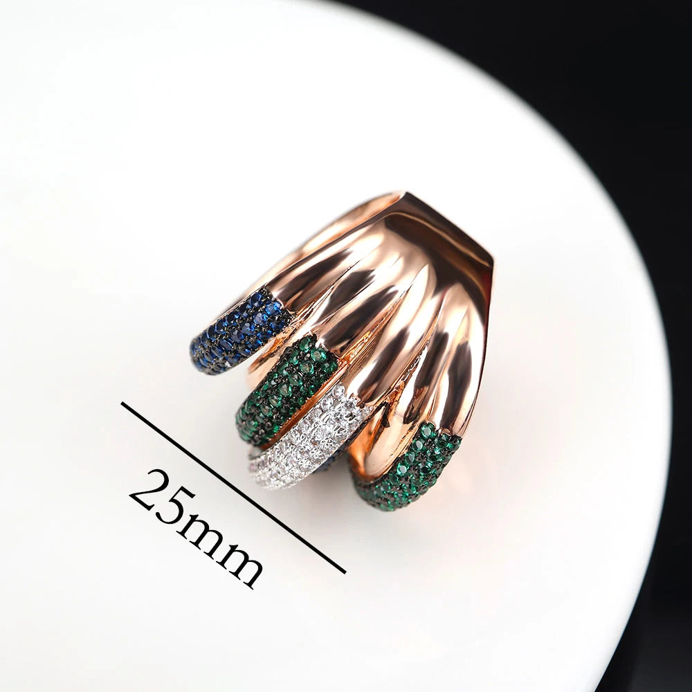 002332 Monaco Designer Luxury Twist Lines Geometry Cubic Zironium Engagement Dubai Naija Bridal Finger Rings Jewelry Addiction