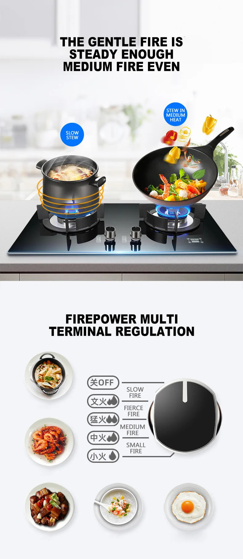 Tming Double Stove Cooktop Household Embedded Gas stove Built-in Liquefied Gas Stove Kitchen Cooking Machine