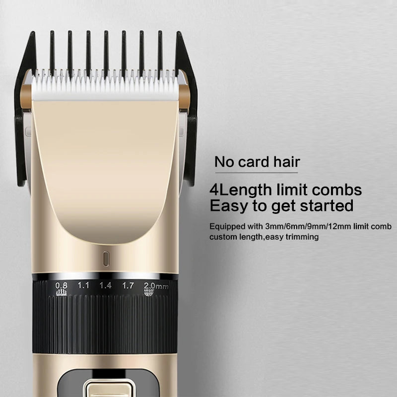 HotSale Professional USB Cordless Electric Portable Hair Trimmer Rechargeable Barber Hair Clipper Kit Ceramic Haircut Grooming