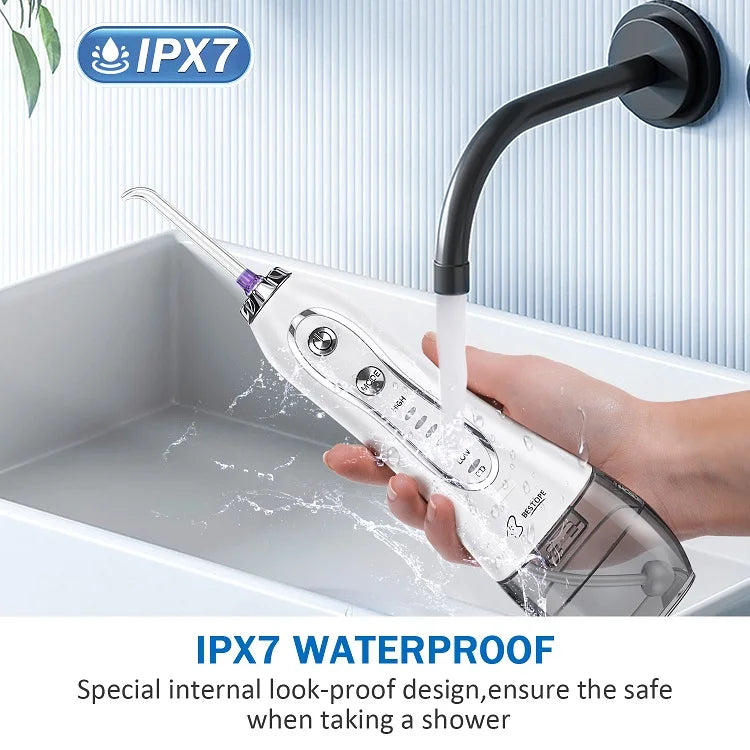 Bestope Electric 5 Modes Waterproof IPX7 USB Rechargeable for & Water Flosser with Detachable Tank for Household Use