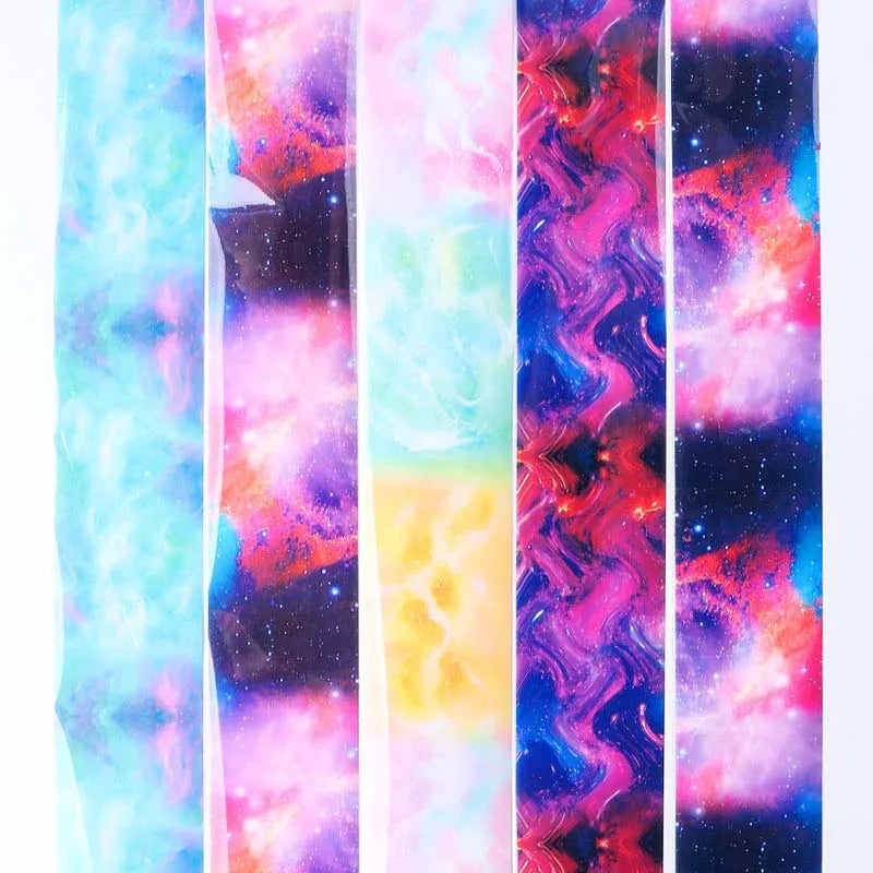 10 Colors Starry Sky Pattern Lace Style 3D Nail Foil Decals New Plastic Nail Sticker 4*100cm Transfer High Quality and Stylish