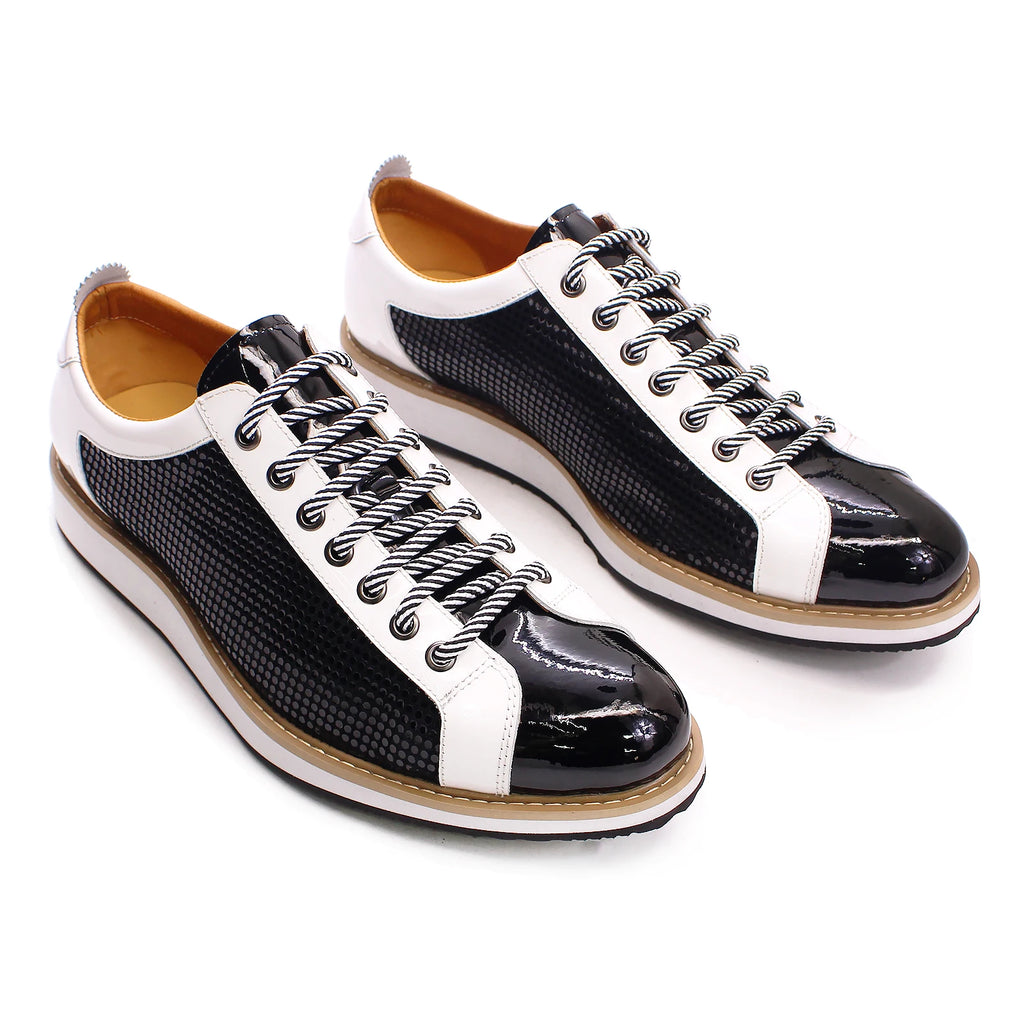 2021 Fashion Designer Men Casual Shoes Pure Cow Leather Walking Street Sports Shoes Luxury Print Flat Green Shoes Men