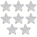 8 Pcs Glitter Star Iron on Patch Set Checkered Sequin Applique Embroidery DIY Badge for Clothes Backpack Hat Jacket Decor