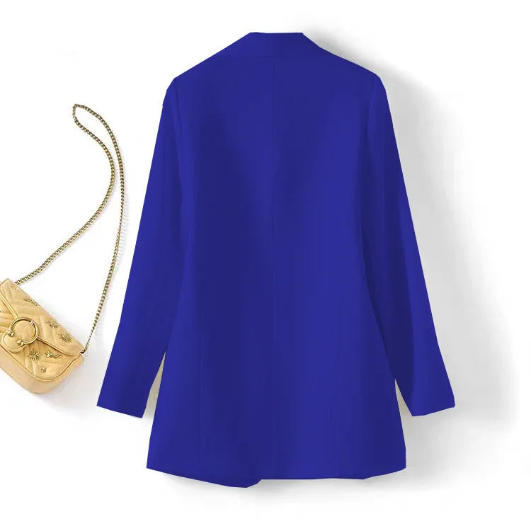 X818 # Best-selling Spring Autumn Women Jackets Elegant Temperament Solid Color V-Neck Long Sleeve Suit Blazers for Women