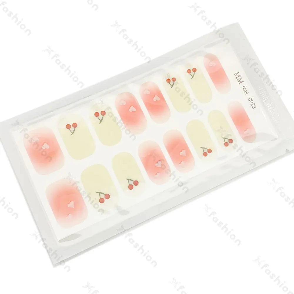 Hot Sale 16 Tips Solid Color Semi-Cured Gel Nail Stickers UV Light Durable Waterproof Long-Lasting Gel Nail Stickers Wholesale