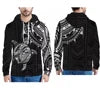 Men's Hoodies Custom Blue Polynesian Pohnpei Tribal Designer Sweater Boy Casual Oversized Hoodies Sweater