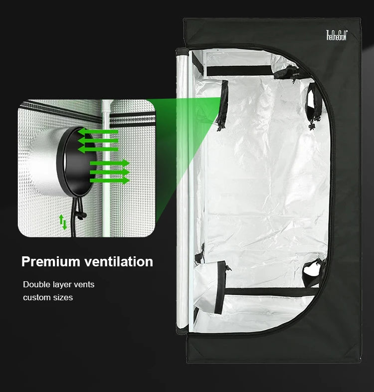 US Stock 600D Oxford for 3x3 Grow Tent with Tool Bag and Observation Window for Modern Indoor Garden Eco-Friendly