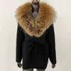 Women's New Spring Fashion Soft Midi Fox Fur Collar Knitted Cardigan Sweater Coat Casual Outerwear for Winter