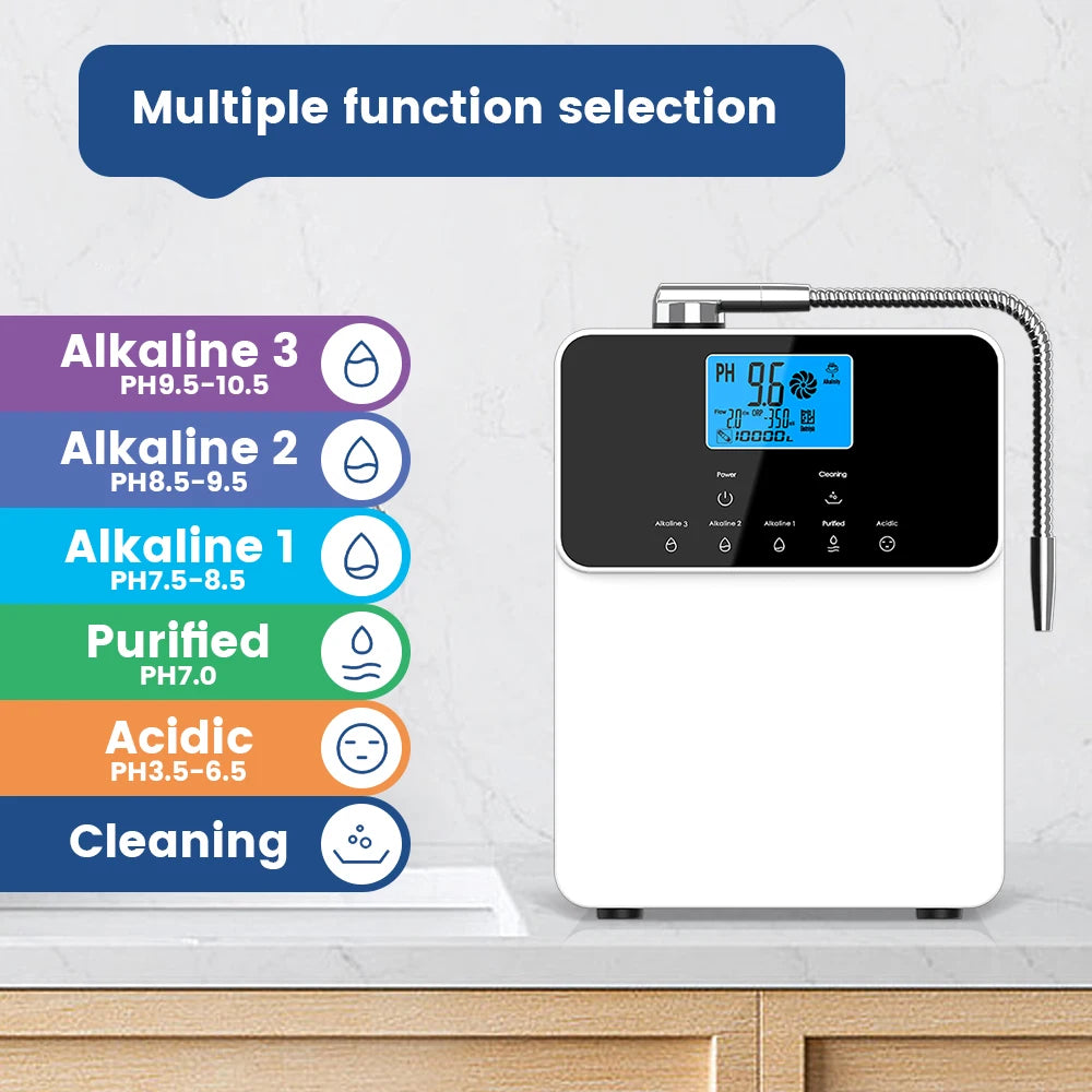 11 Plates Platinum Coating Alkaline Water Machine PH 4.5-10.5 Japan Kangen Water Machine Alkaline Water Ionizer