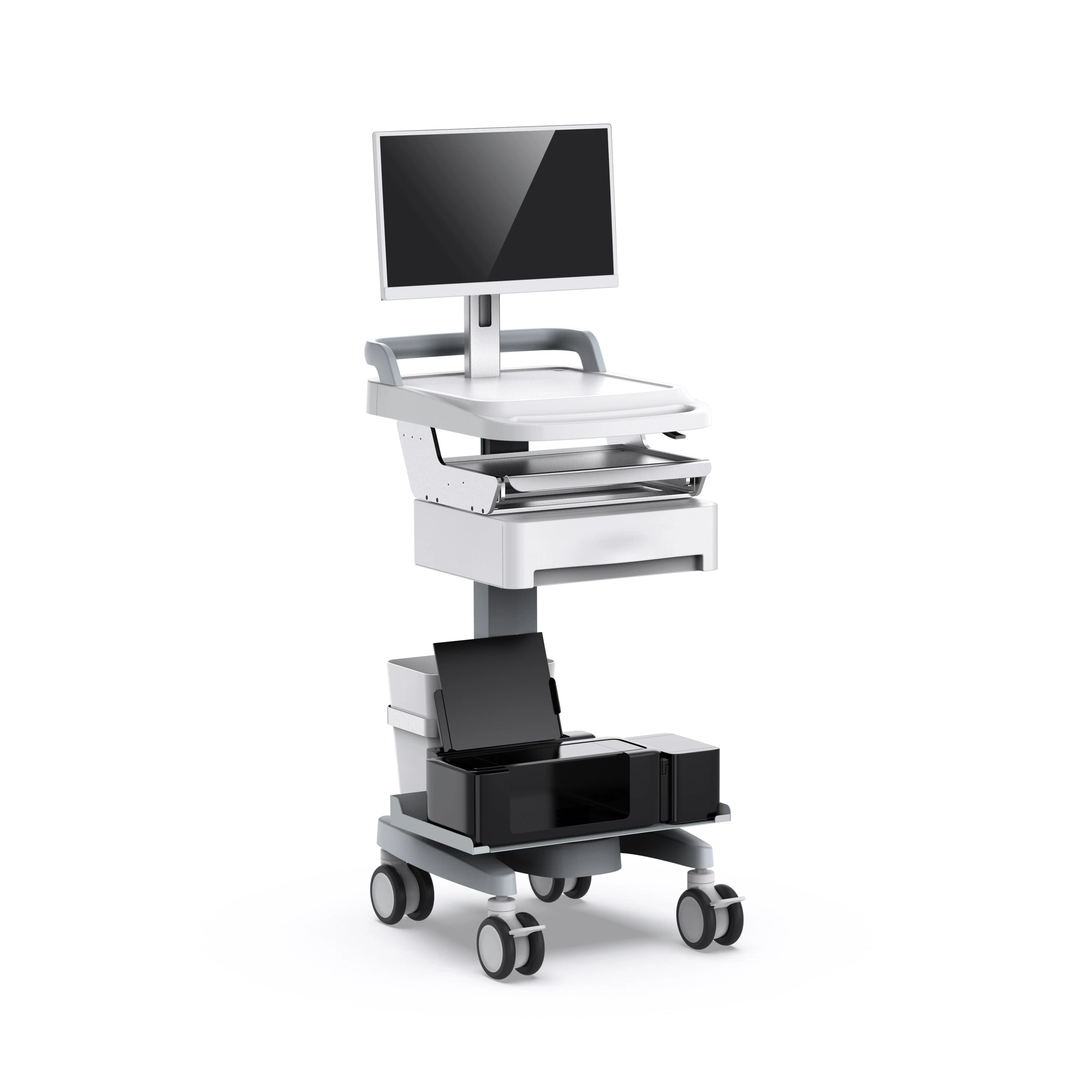 Hospital Medical fixed height trolley Mobile Portable Ultrasound Scanner Medical Cart With Wheels