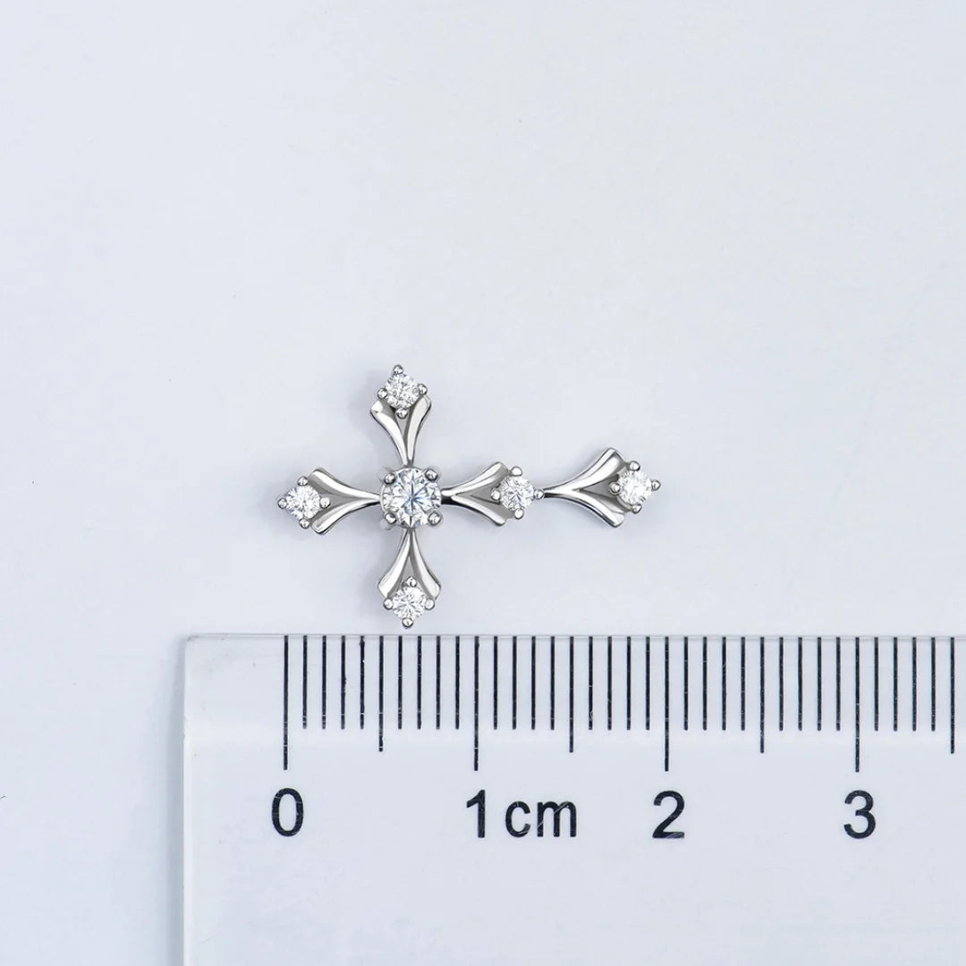 Xingyue Wholesale Jewelry Rhodium Plated 925 Sterling Silver Moissanite Diamond Cross Charms GRA Certified Link Chain Necklace