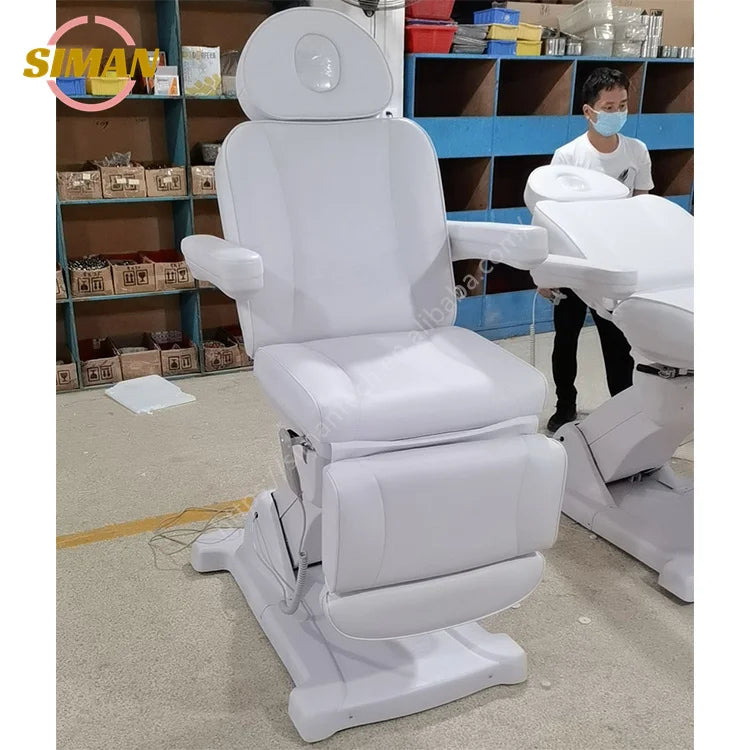 Siman Factory Wholesale 4 Motors Electric Massage Bed Remote Foot Control Lift Tilt Swivel Salon Furniture Low MOQ