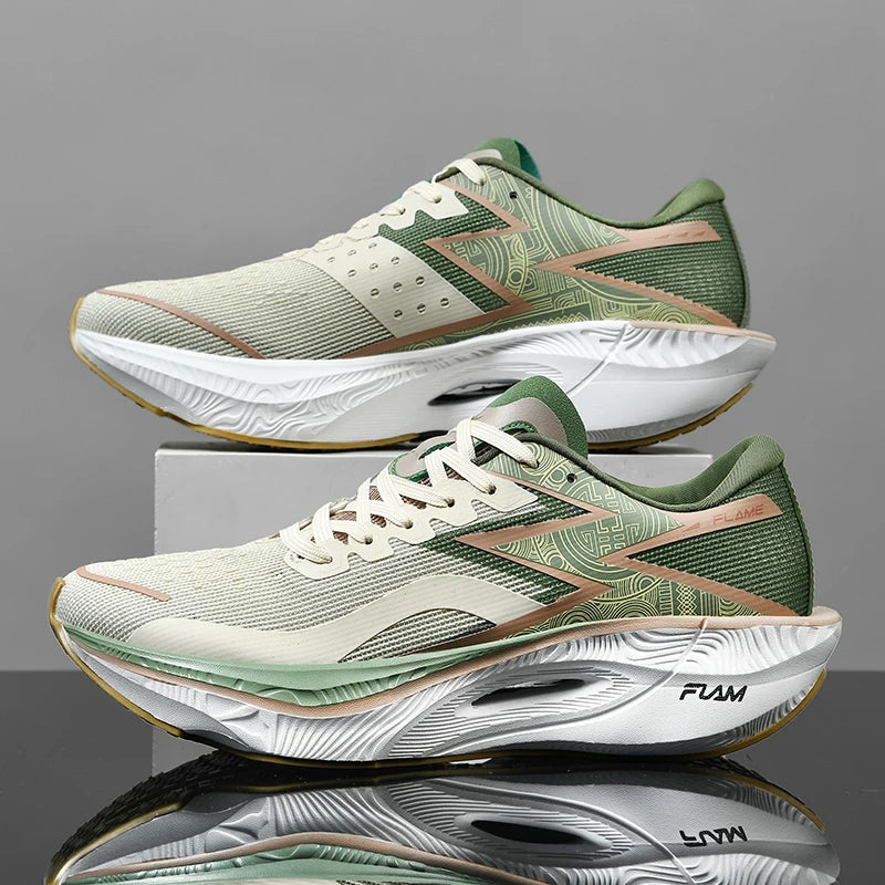 Latest Brand Logo Custom Carbon Fiber Flame Men Casual Sports Shoes Blank Mesh Breathable Women Fashion Running Walking Sneakers