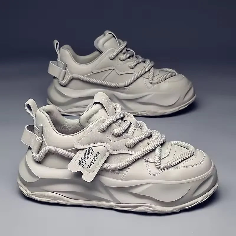 Breathable Summer New Thick Soles with Increased Inner Height Small White Shoes Men's Trendy and Versatile Casual Board Shoes