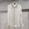 OUDINA New Style Starry Rhinestones Hot Diamond Long Sleeve Blouse Cotton Custom Polo Shirt Shirts for Women