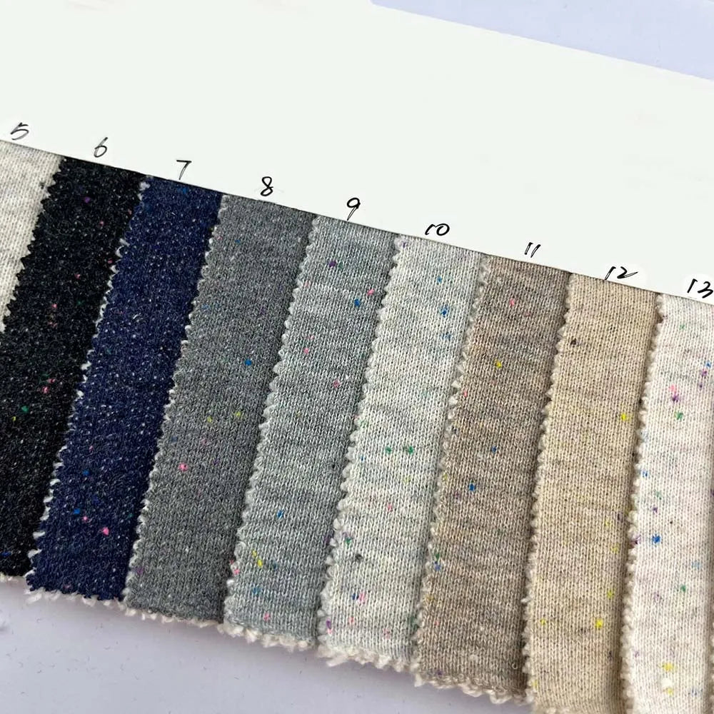 Heavyweight 440g Colorful Dot Winter Knitted Hacci Sweater Terry Fabrics 75 Cotton 25 Polyester Fabric