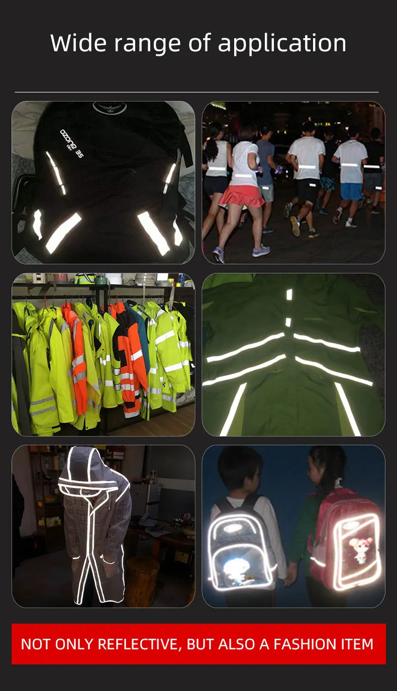 High Visibility Grade Sew On Reflective Fabric Tape Ribbon For Clothing Cap Bag For Visibility Safety Use Material