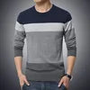 M-4XL autumn casual men's sweater O-neck striped slim fit knitted men's sweater pullover men's pullover sweater