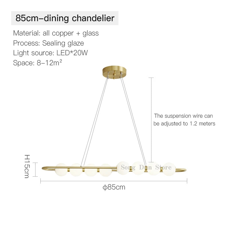 All Copper Post-Modern Household Living Room Chandelier Modern Minimalist Light Luxury Creative Personality Net Red Children’s
