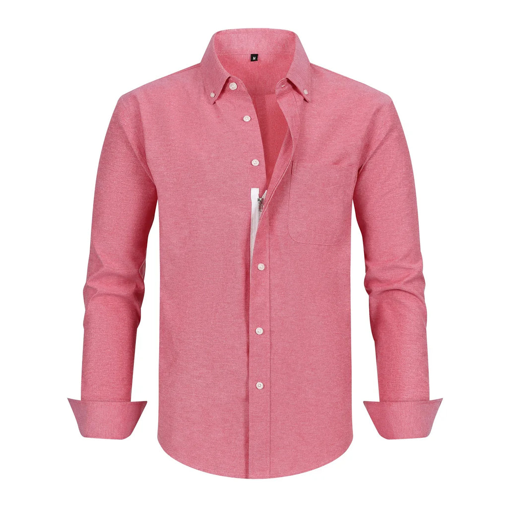 2024 Men Long Sleeve Shirts Spring Autumn Slim Lapel Neck Button Casual Adult Daily Office Men Tops Business Shirt