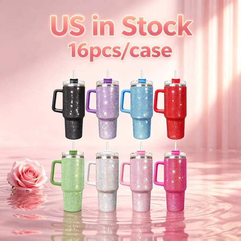 Us Warehouse 40 OZ Colorful Rainbow Plated Easy Clean Camping Gear 40 OZ Vacuum Tumbler for Home Office Outdoor Daily Use
