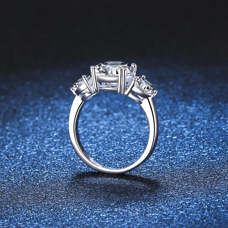 OAHLAN Luxury Jewelry Romantic 2ct Round Cut D Grade VVS1 S925 Sterling Silver Moissanite Rings for Women's Engagement Wedding