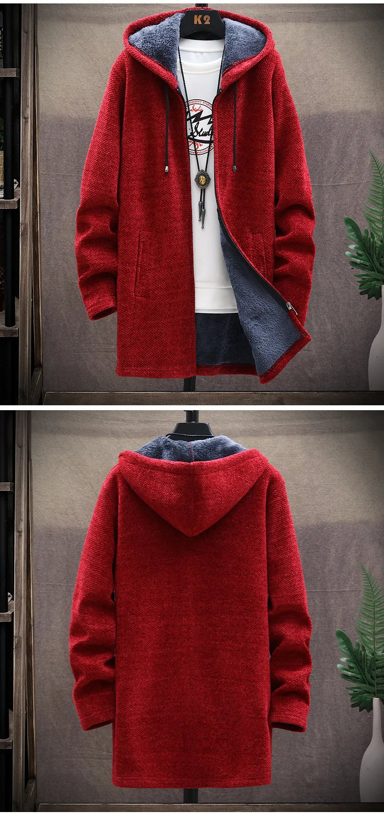 Winter Men Sweater Fleece Cardigan  Jacket Men\'s Slim Sweaters Winter Long Hooded Sweater Thick Warm Coat Mens Clothing 2026