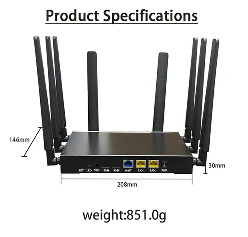 SDX62 RM520N-GL IMEI Change 5G WIFI 6 CPE Router With Sim Card Slot 5G CPE Modem