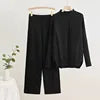 Pullover Thick Knit Sweater Casual Fashion Set Women's Autumn and Winter Loose and Lazy Wide Leg Trouser Set