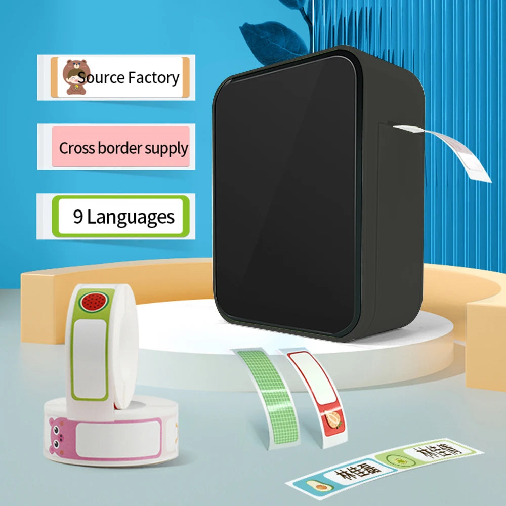 Portable Mini Wireless Thermal Label Printer Small Business Cosmetics Tag Maker Machine for Thermal Paper