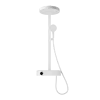 Luxury Four-Function Digital Display Shower Faucet Polished Round Style for Apartment and Hotel Massage and Jet Spray Pattern
