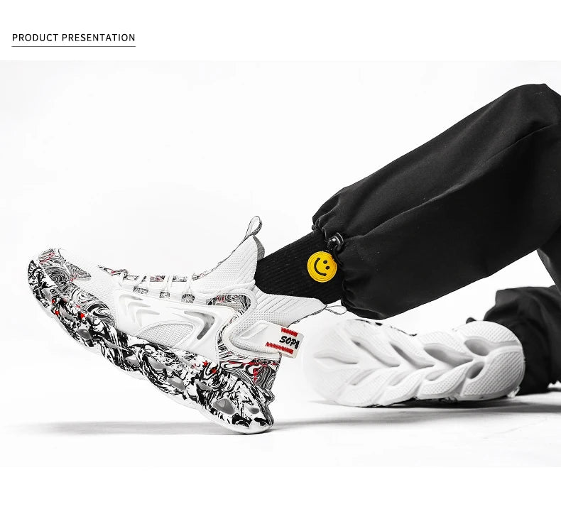 Men's Casual Sneakers Breathable Luxury Trainer Race Shoes Fashion Loafers Running Shoes for Male Comfortable Tenis