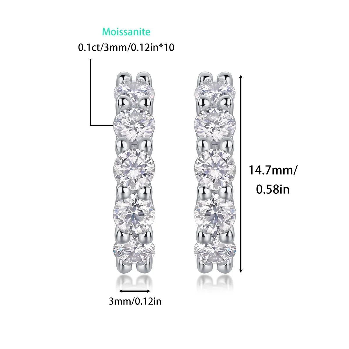 Hot Selling Moissanite Hoop Earrings S925 Silver 18K Gold Plated Factory Direct D Color VVS Custom Jewelry Earrings
