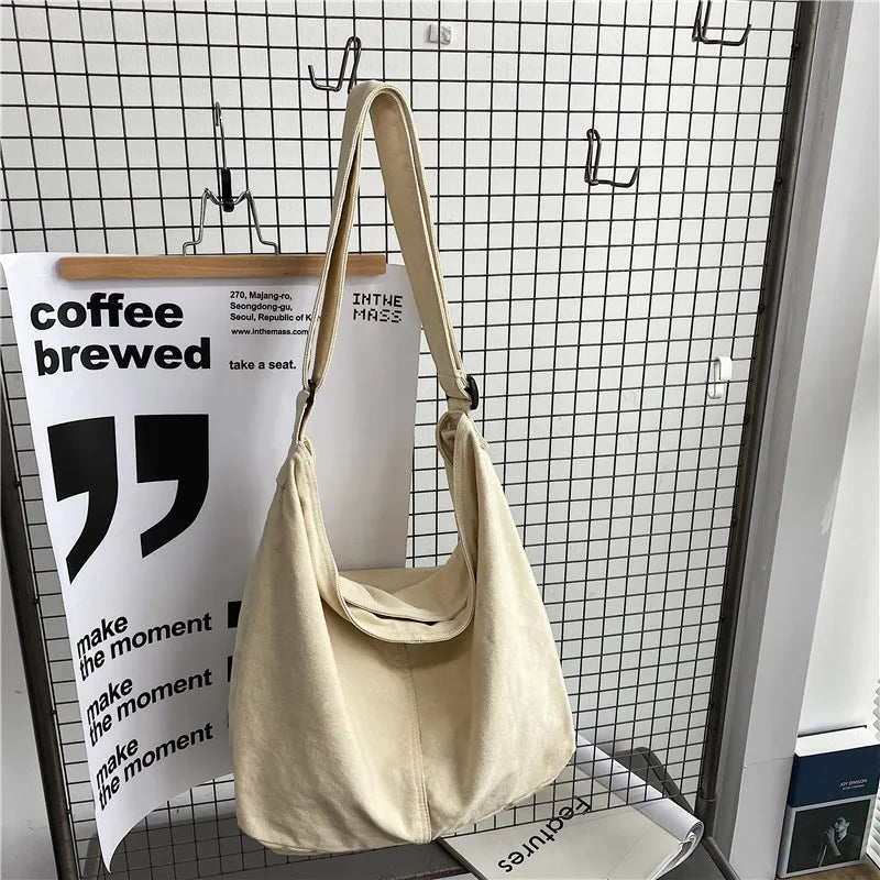 HOCODO New Bags for Women 2022 Canvas Shoulder Bag Fashion Large Capacity Handbags Female Casual Travel Bags Soft Crossbody Bags