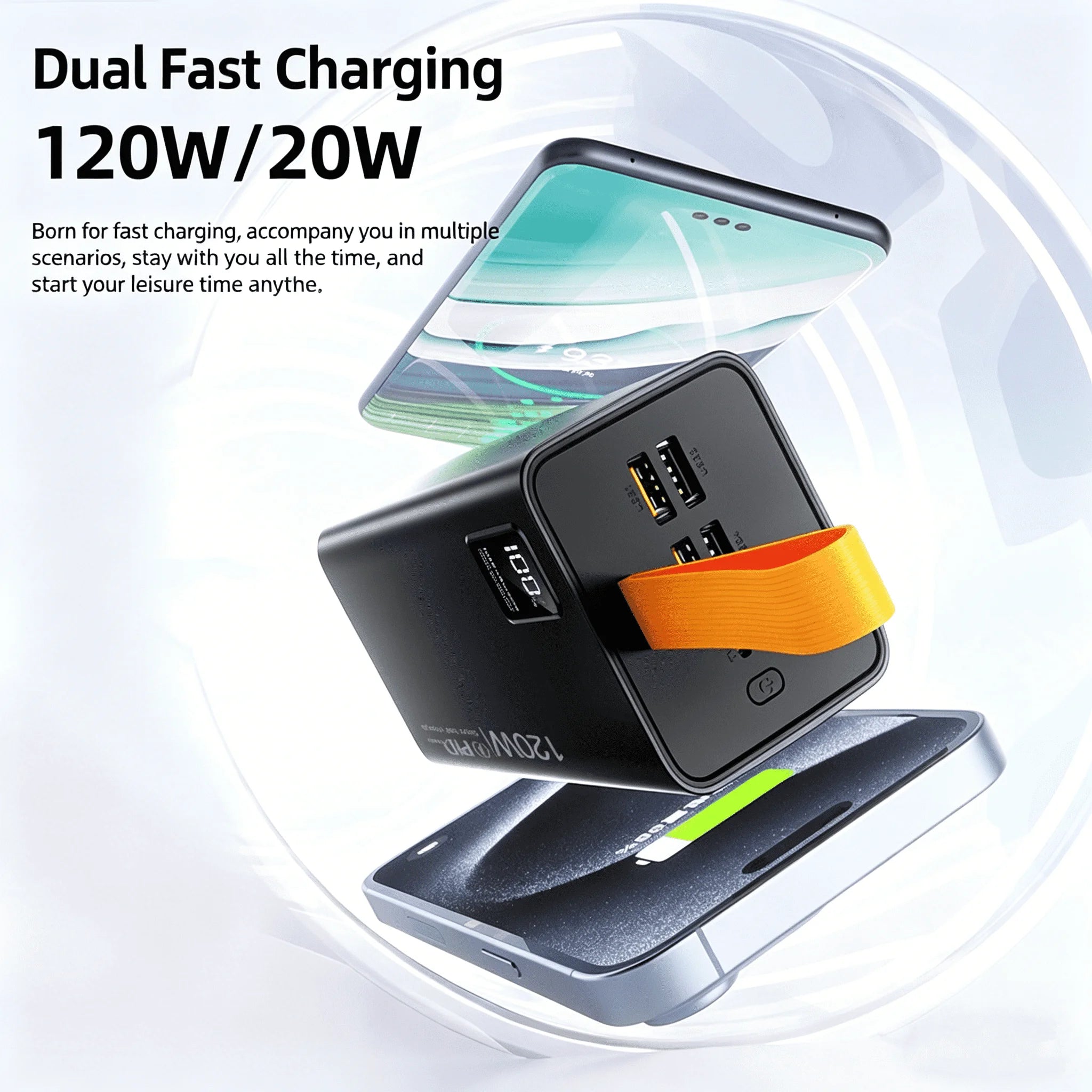 Best Selling Products LED Digital Display PD Fast Charge 60000mah Power Bank Portable Power Bank Battery