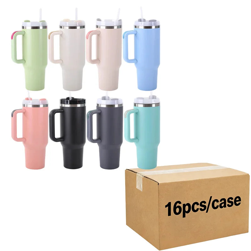 Us Warehouse 40 OZ Colorful Rainbow Plated Easy Clean Camping Gear 40 OZ Vacuum Tumbler for Home Office Outdoor Daily Use