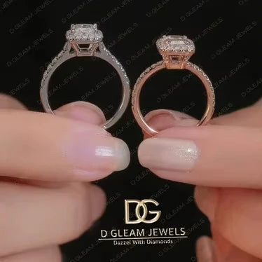 Certified IGI 14Kt Rhodium-Plated Platinum Lab Grown Diamond Halo Engagement Ring 2.81ct Romantic Ethnic Wedding Anniversary