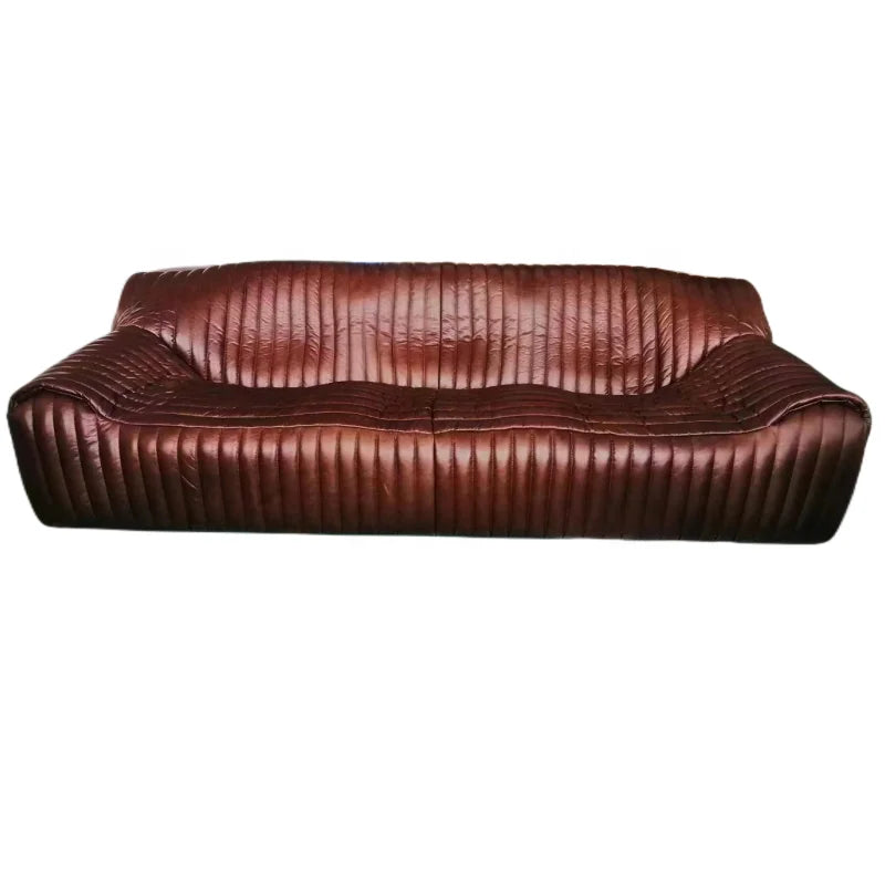 Luxury 100% Top Grain Leather Modern Three Seat Eco-Friendly Durable Sofa for Living Room Home Office Hotel Furniture