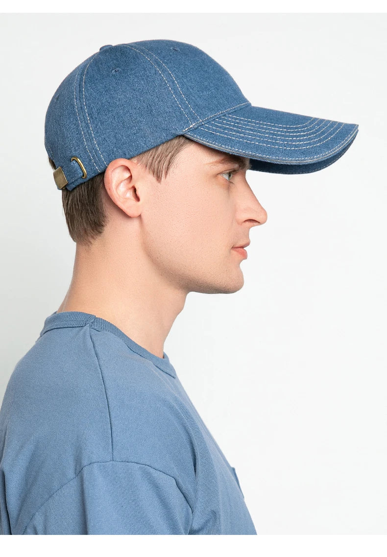 Denim Fabric Baseball Cap Fashion Long Brim Sun Hat