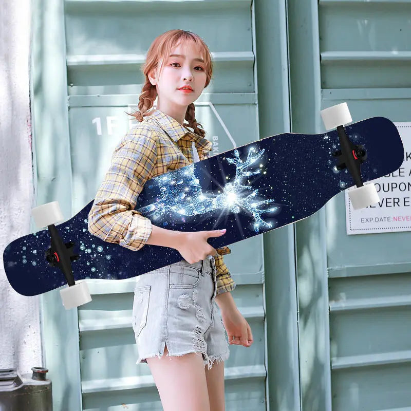 Beginners Long Board Skateboard Female Male Adults Students Teenagers Four-Wheel Magnesium Alloy Walking Dance Board China