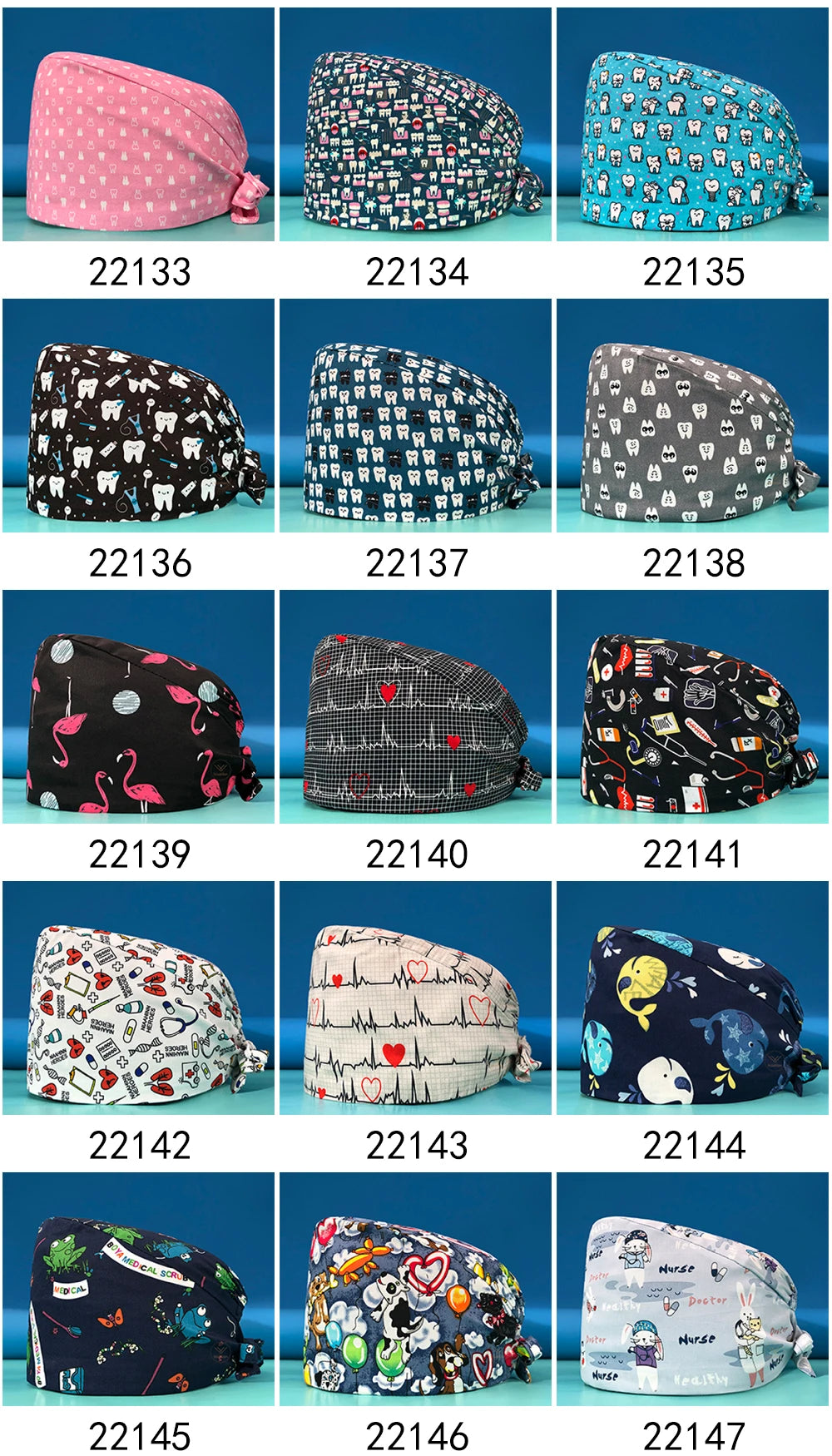 Dentistry Pet Medical Scrub Pharmacist Clinic Hat Dentist Lab Cap Nurse Surgical Working Caps Nursing Hats Cotton with Button