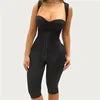 1pcs Logo Sleeveless Knee Length Shapewear Braless Wide Shoulder Straps Butt-Lifting Bodysuit for Women Tummy Control