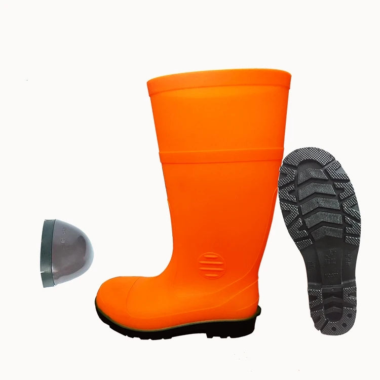 Waterproof Safety Gum Boots Anti-slip Anti-puncture Construction Work Boot Steel Toe Industrial Safety Shoes Rain Boots for Men