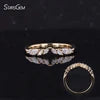Marquise Diamonds Stacked Ring 2x4mm/3x1.5mm DEF VS Marquise Cut Wedding Band 10K Gold HPHT CVD Lab Grown Diamonds Band Rings