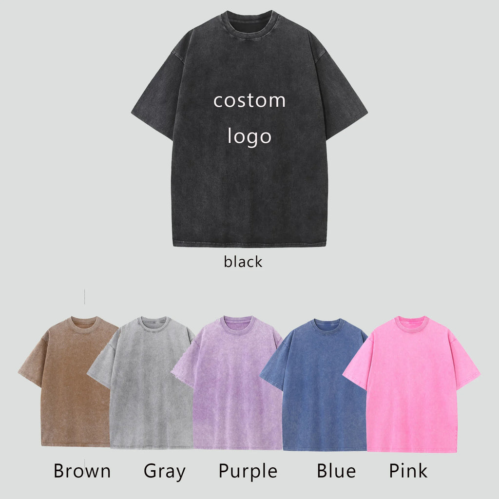 American Casual US Stock Men's Cotton Washed T Shirt Festival Gift Fashion Trend