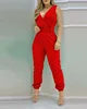 XY1012 2022 New Arrivals V-neck High Waist Backless Printed Jumpsuit Women Summer Jumpsuits With Belt